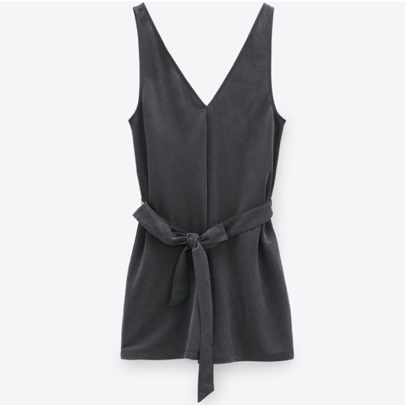 Zara Pants - Zara flowy V neck romper with belt tie